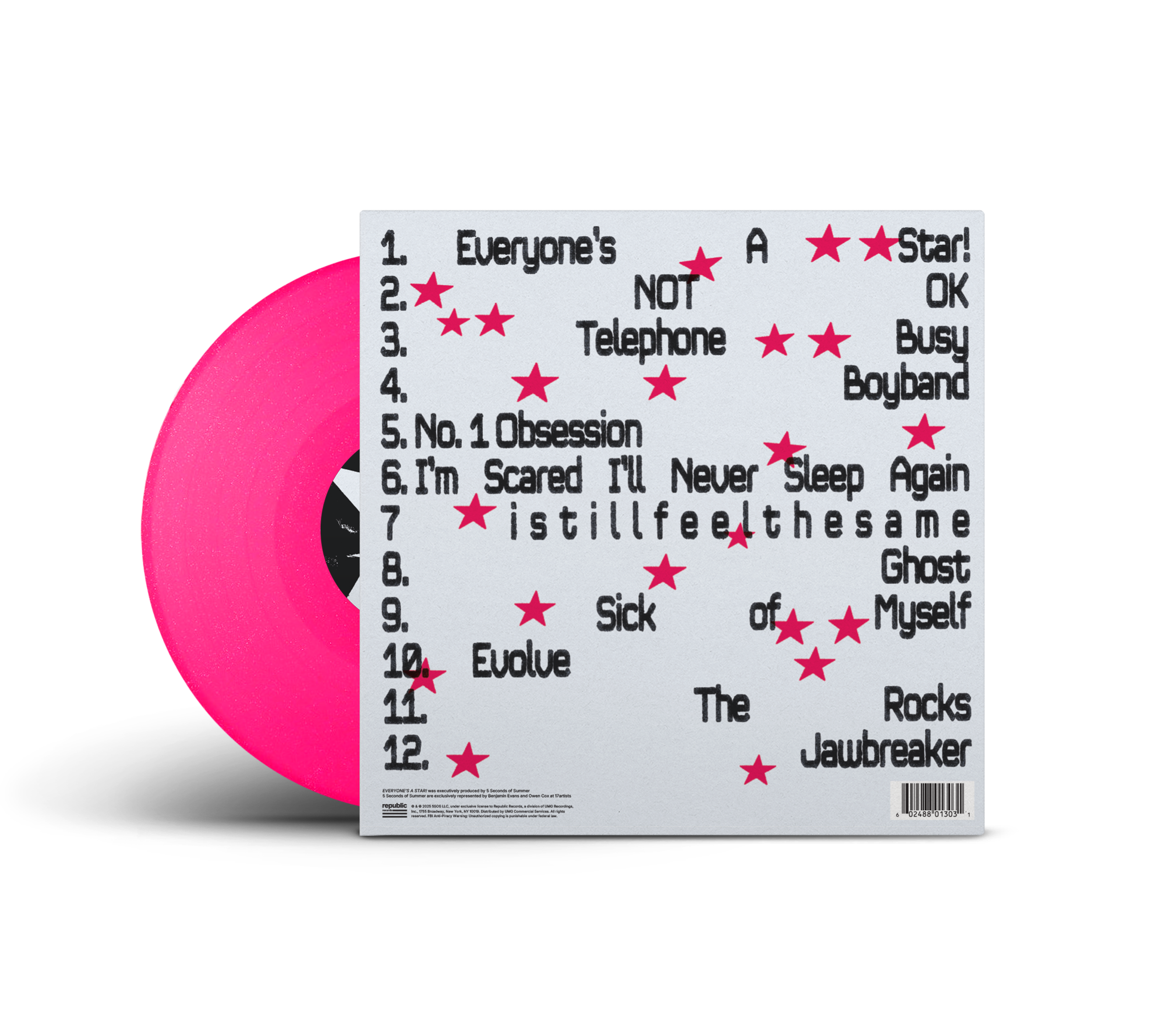 Everyone’s A Star! Exclusive Hot Pink Glitter Vinyl Back